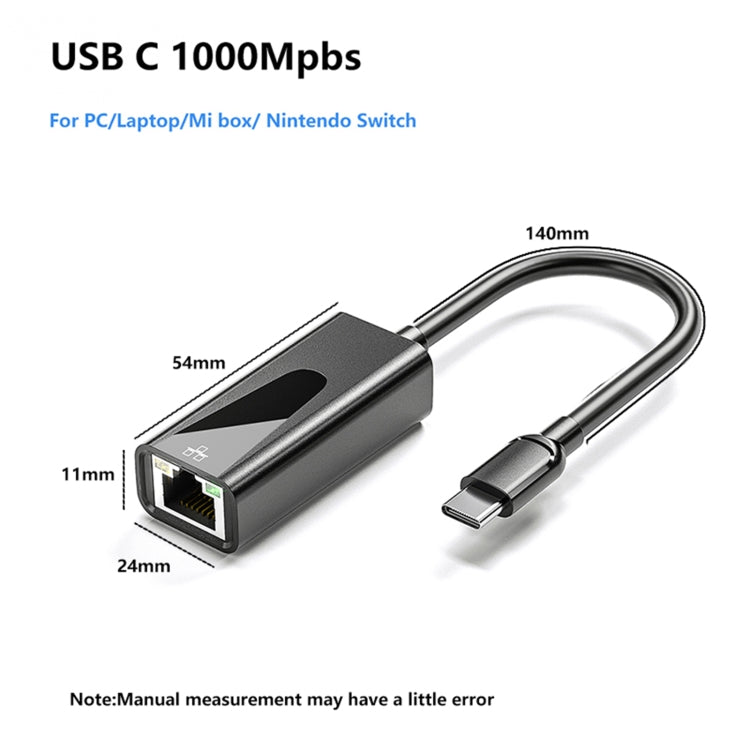 Adattatore Ethernet USB Type-C RJ45 1000 Mbps