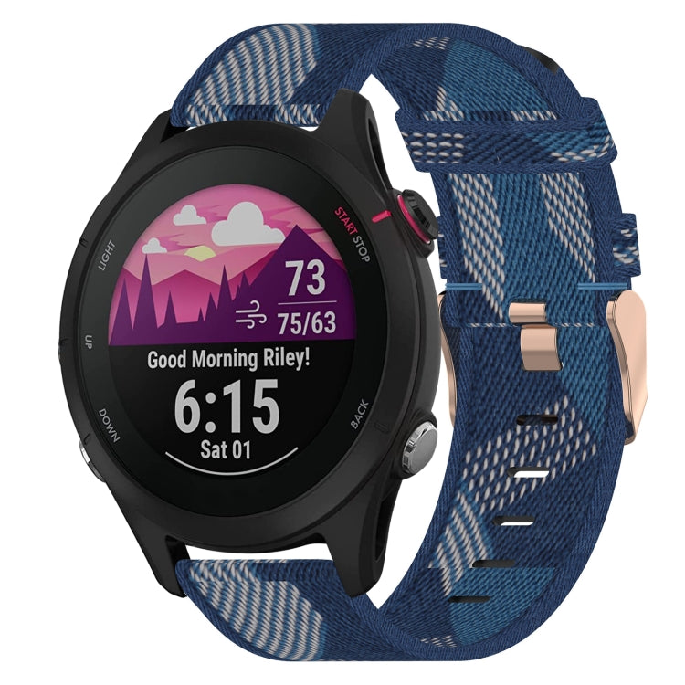 Cinturino in tessuto di nylon da 18 mm, For Garmin Forerunner 255S, For Garmin Venu 2S, For Garmin Vivomove 3S