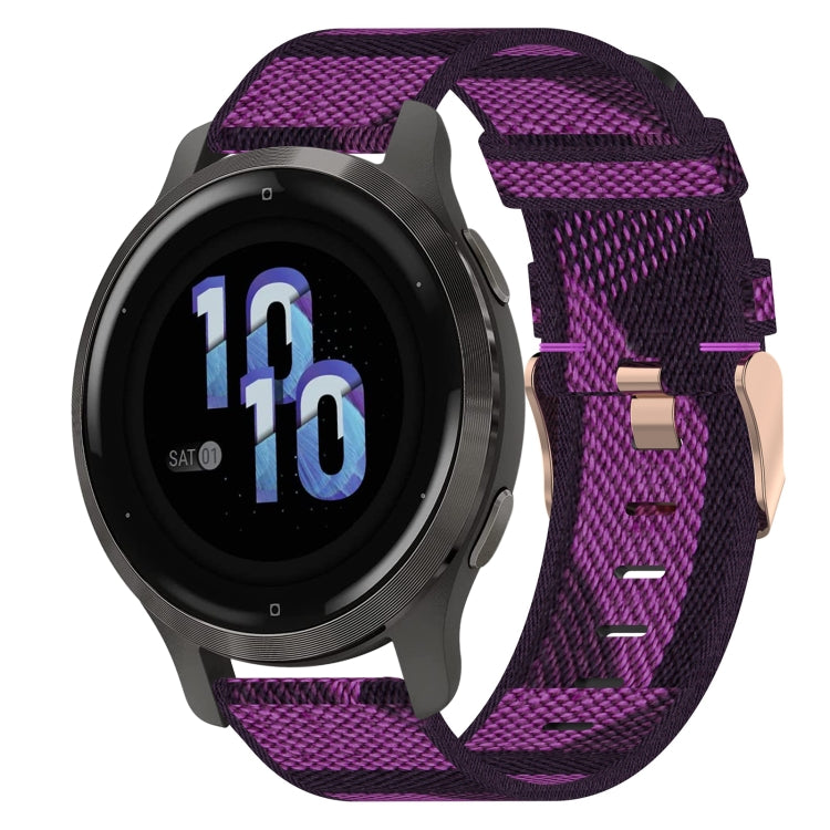 Cinturino in tessuto di nylon da 18 mm, For Garmin Forerunner 255S, For Garmin Venu 2S, For Garmin Vivomove 3S