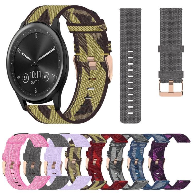 Cinturino per orologio in nylon intrecciato da 20 mm, For Garmin Vivomove Sport, For Garmin Venu 2 Plus, For Garmin Approach S40