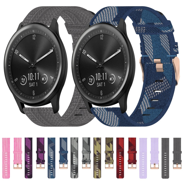 Cinturino per orologio in nylon intrecciato da 20 mm, For Garmin Vivomove Sport, For Garmin Venu 2 Plus, For Garmin Approach S40