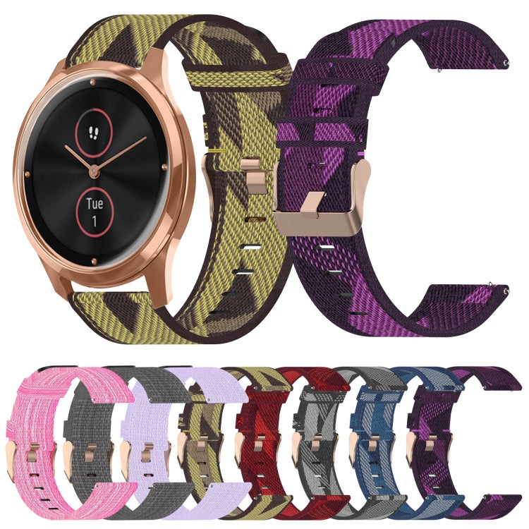 Cinturino per orologio in nylon intrecciato da 20 mm, For Garmin VivoMove Luxe, For Garminmove Luxe, For Garmin VivoMove Style