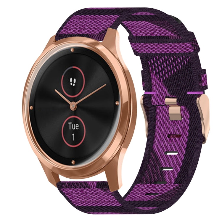 Cinturino per orologio in nylon intrecciato da 20 mm, For Garmin VivoMove Luxe, For Garminmove Luxe, For Garmin VivoMove Style