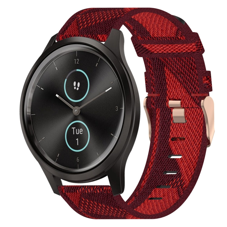 Cinturino per orologio in nylon intrecciato da 20 mm, For Garmin VivoMove Luxe, For Garminmove Luxe, For Garmin VivoMove Style