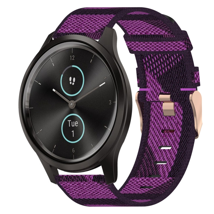 Cinturino per orologio in nylon intrecciato da 20 mm, For Garmin VivoMove Luxe, For Garminmove Luxe, For Garmin VivoMove Style