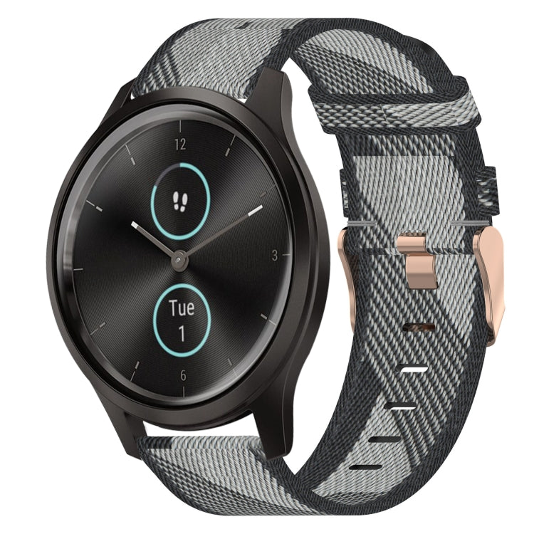 Cinturino per orologio in nylon intrecciato da 20 mm, For Garmin Garminmove Style, For Garmin Vivomove, For Garmin Vivomove HR Sport