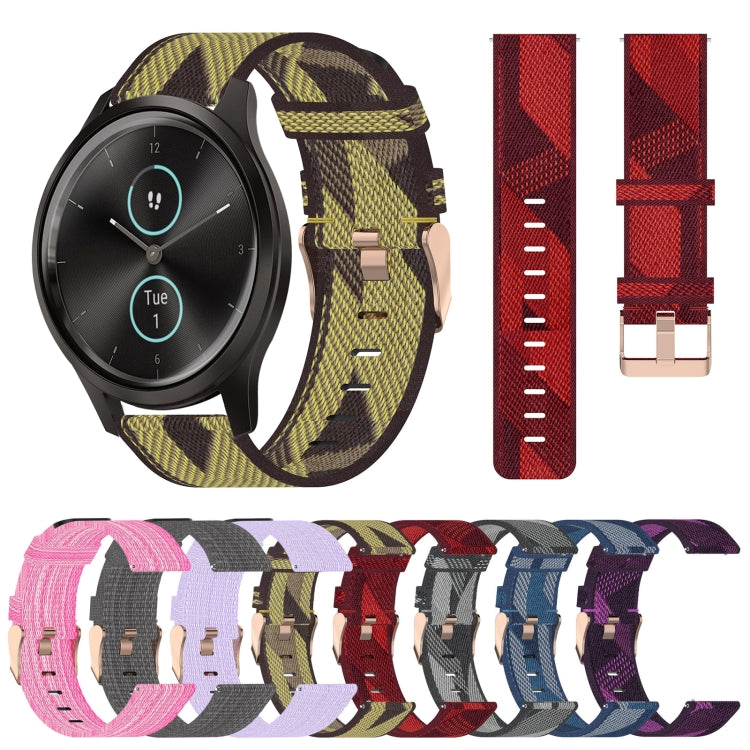 Cinturino per orologio in nylon intrecciato da 20 mm, For Garmin Garminmove Style, For Garmin Vivomove, For Garmin Vivomove HR Sport
