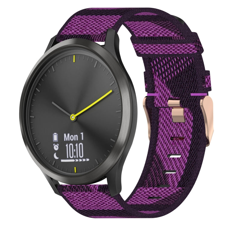 Cinturino per orologio in nylon intrecciato da 20 mm, For Garmin Garminmove Style, For Garmin Vivomove, For Garmin Vivomove HR Sport