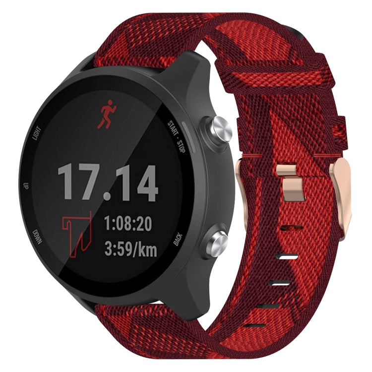 Cinturino per orologio in nylon intrecciato da 20 mm, For Garmin Forerunner 245 Music, For Garmin Forerunner 645, For Garmin Forerunner 645 Music