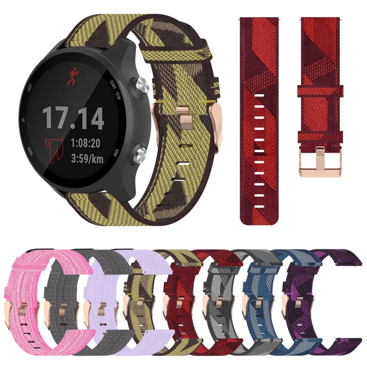 Cinturino per orologio in nylon intrecciato da 20 mm, For Garmin Forerunner 245 Music, For Garmin Forerunner 645, For Garmin Forerunner 645 Music