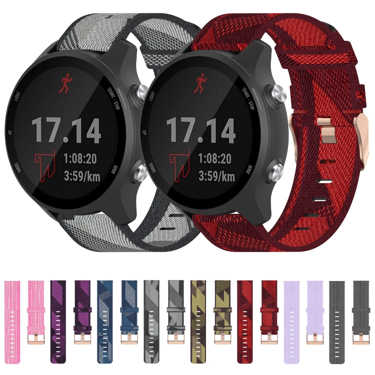 Cinturino per orologio in nylon intrecciato da 20 mm, For Garmin Forerunner 245 Music, For Garmin Forerunner 645, For Garmin Forerunner 645 Music