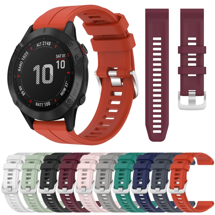 Cinturino in silicone tinta unita da 22 mm, For Garmin Fenix 6 GPS, For Garmin Fenix 6 Pro GPS