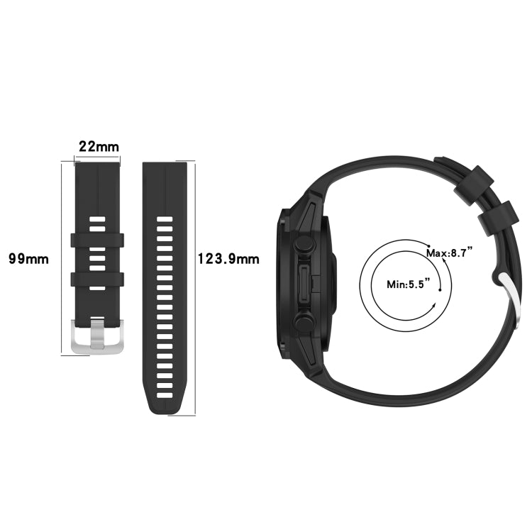Cinturino in silicone tinta unita da 22 mm, For Garmin Fenix 6 Sapphire GPS, For Garmin Fenix 5