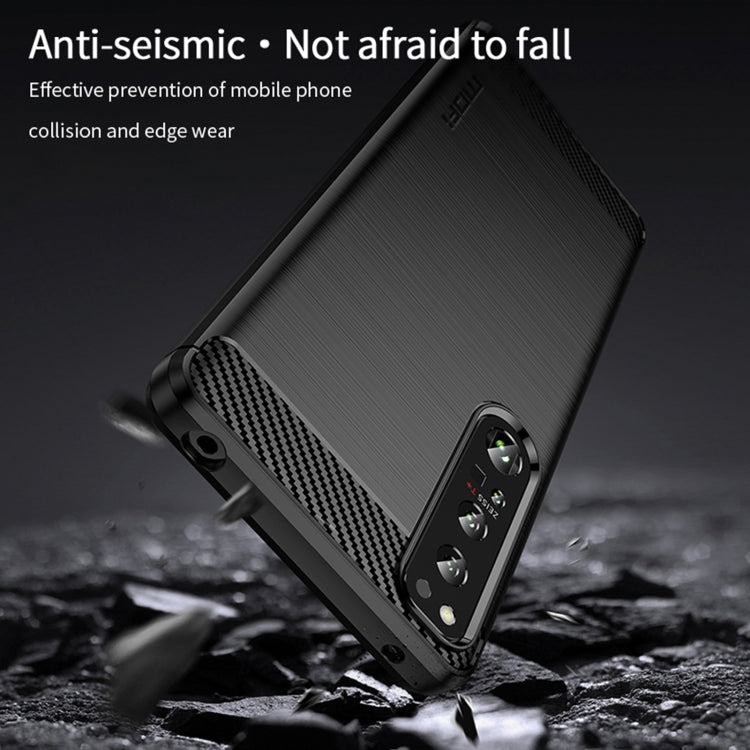 Custodia morbida in TPU in fibra di carbonio con trama spazzolata serie MOFI Gentleness, For Sony Xperia 1 IV, For Sony Xperia 10 IV, For OnePlus Ace / 10R 5G, For Nokia G11 / G21, For OPPO A57 4G / A57 5G / A77 5G