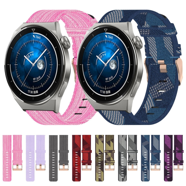 Cinturino per orologio in nylon intrecciato da 22 mm, For Huawei Watch GT3 Pro 46mm, For Huawei Watch GT3 46mm, For Huawei Watch GT Runner