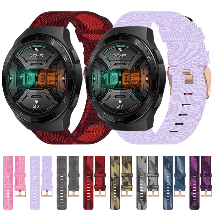 Cinturino per orologio in nylon intrecciato da 22 mm, For Huawei Watch GT 2E, For Huawei GT2 46mm, For Honor Watch GS 3