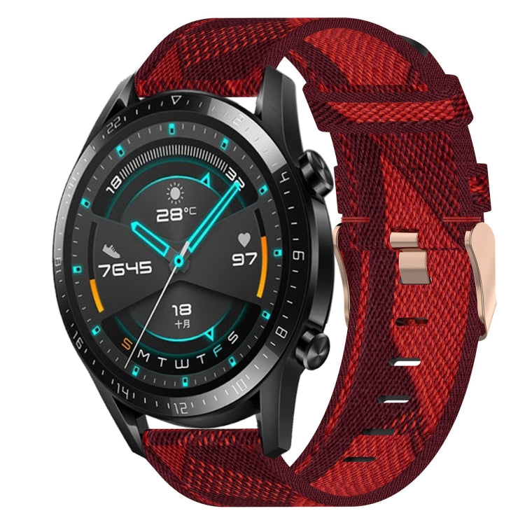 Cinturino per orologio in nylon intrecciato da 22 mm, For Huawei Watch GT 2E, For Huawei GT2 46mm, For Honor Watch GS 3