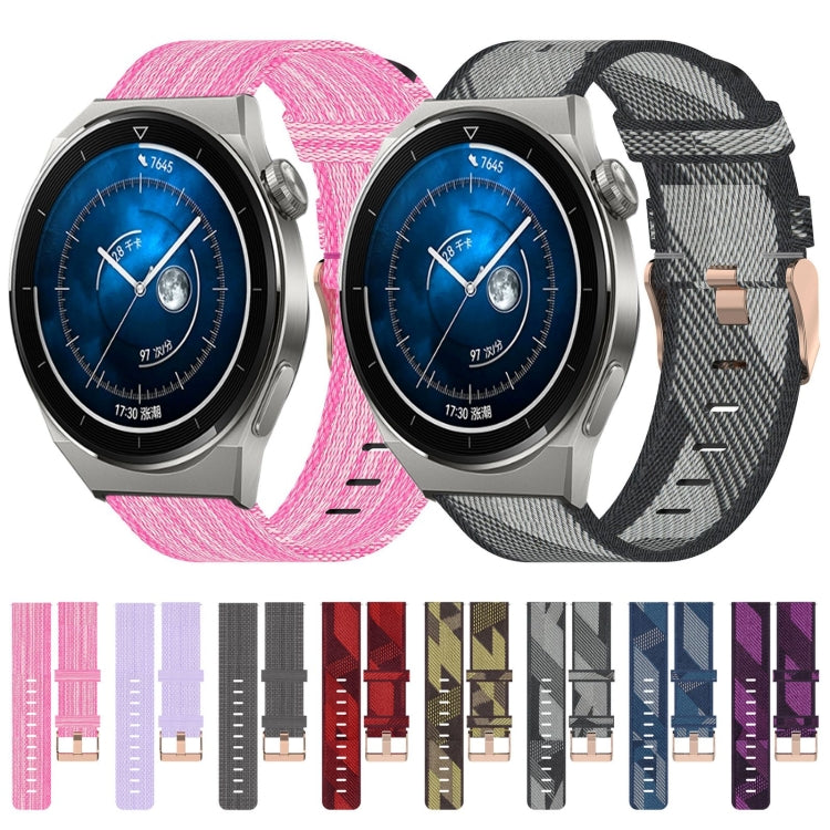 Cinturino per orologio in nylon intrecciato da 20 mm, For Huawei Watch GT3 Pro 43mm, For Huawei Watch GT3 42mm, For Huawei Watch GT2 42mm