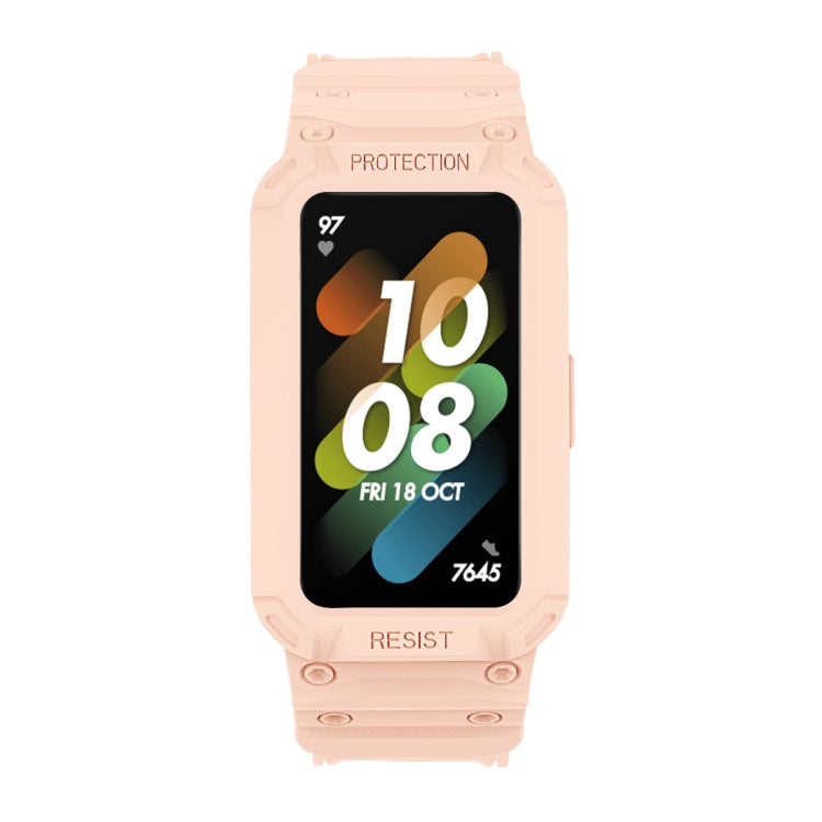 Per Huawei Band 6/7 / Honor Band 6 Cinturino elastico regolabile in TPU integrato JSM, Pink, Black, Army Green, Translucent, Light Grey, Dark Blue