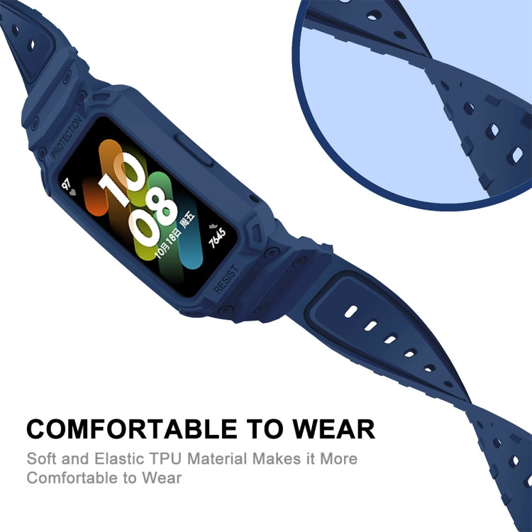 Per Huawei Band 6/7 / Honor Band 6 Cinturino elastico regolabile in TPU integrato JSM, Pink, Black, Army Green, Translucent, Light Grey, Dark Blue