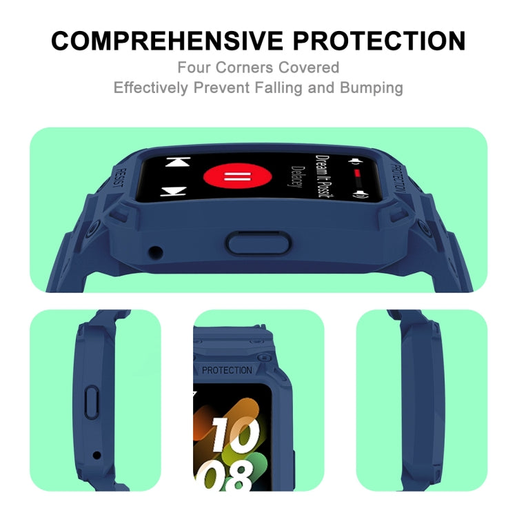 Per Huawei Band 6/7 / Honor Band 6 Cinturino elastico regolabile in TPU integrato JSM, Pink, Black, Army Green, Translucent, Light Grey, Dark Blue