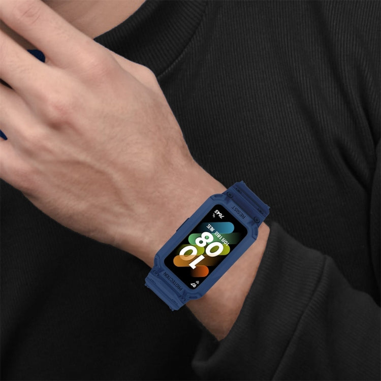Per Huawei Band 6/7 / Honor Band 6 Cinturino elastico regolabile in TPU integrato JSM, Pink, Black, Army Green, Translucent, Light Grey, Dark Blue