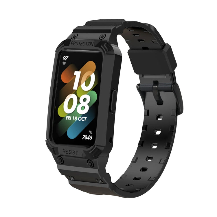 Per Huawei Band 6/7 / Honor Band 6 Cinturino elastico regolabile in TPU integrato JSM, Pink, Black, Army Green, Translucent, Light Grey, Dark Blue