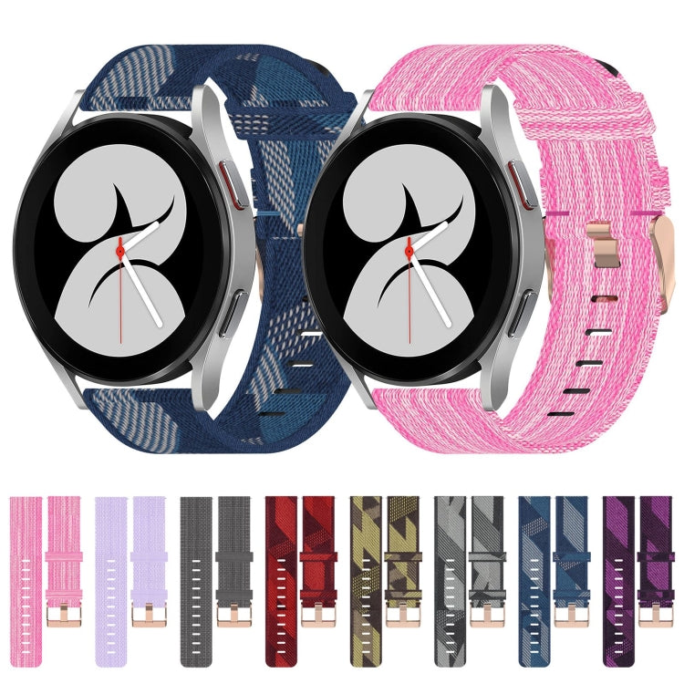 Cinturino per orologio in nylon intrecciato da 20 mm, For Samsung Galaxy Watch 4 40mm, For Samsung Galaxy Watch 4 44mm, For Samsung  Galaxy Watch 4 Classic 42mm