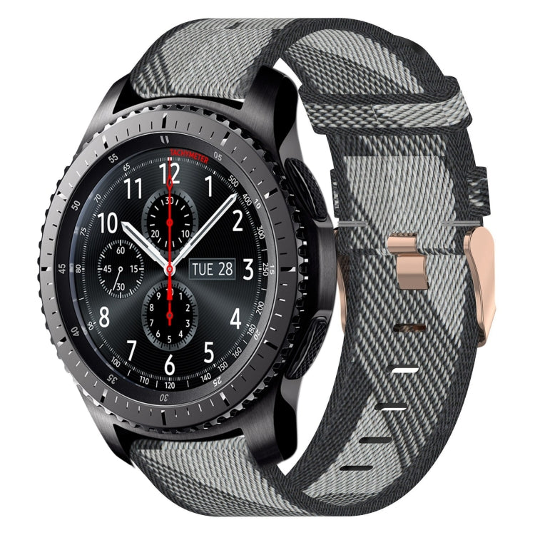 Cinturino per orologio in nylon intrecciato da 22 mm, For Samsung Gear S3 Frontier