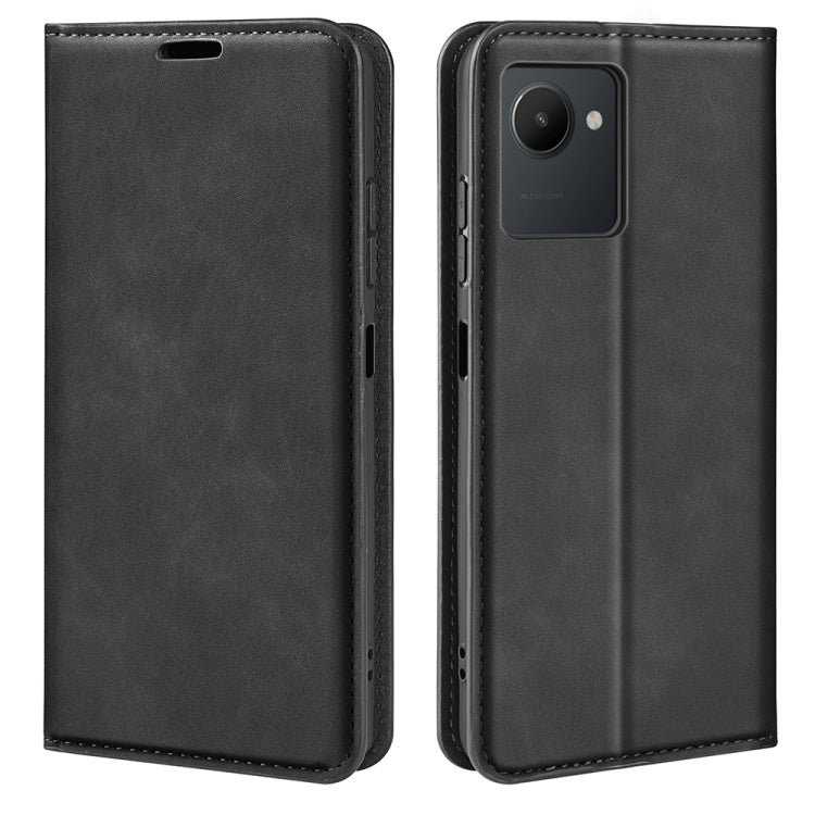 Per OPPO Realme C30 4G Custodia per telefono in pelle con aspirazione magnetica retro-pelle, For OPPO Realme C30 4G