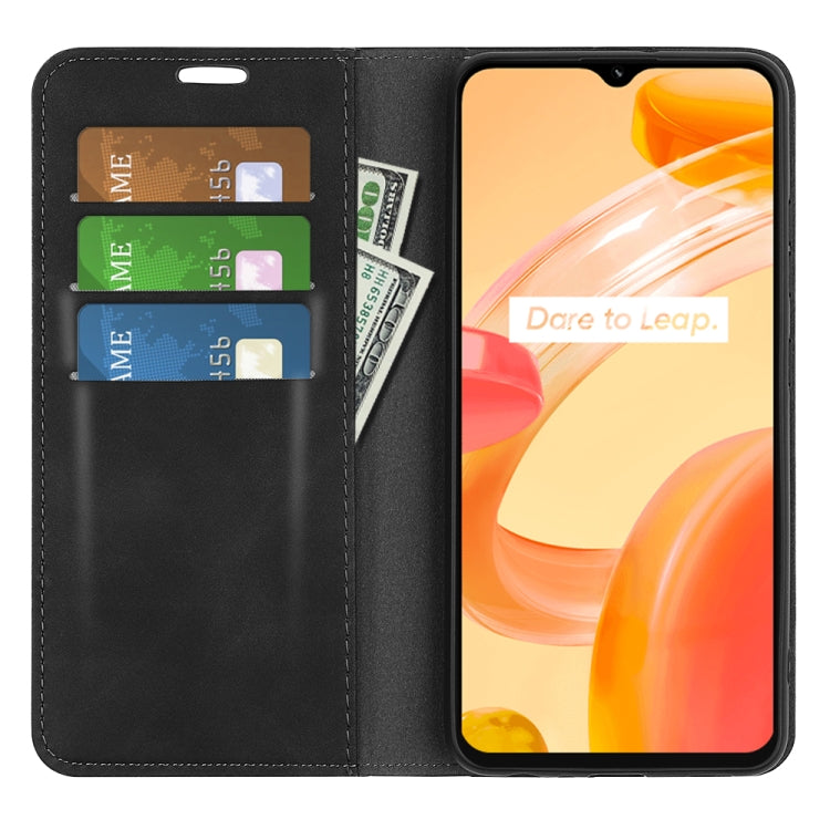 Per OPPO Realme C30 4G Custodia per telefono in pelle con aspirazione magnetica retro-pelle, For OPPO Realme C30 4G