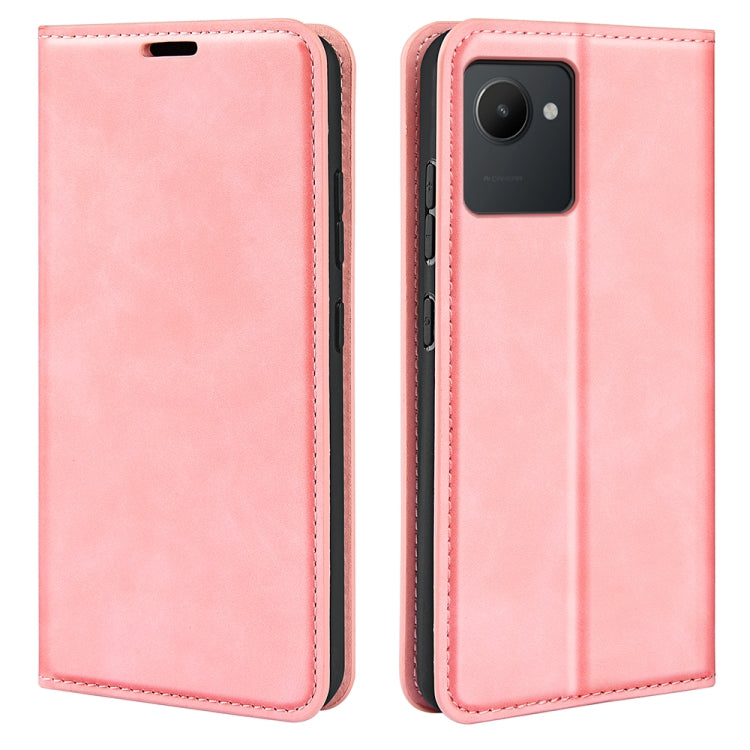 Per OPPO Realme C30 4G Custodia per telefono in pelle con aspirazione magnetica retro-pelle, For OPPO Realme C30 4G