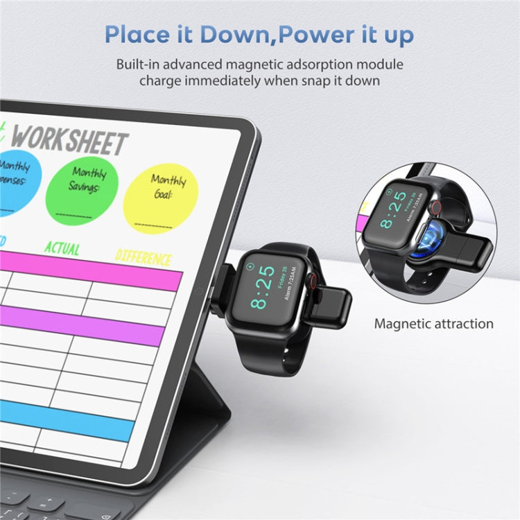 A05 Caricabatterie wireless rapido magnetico 2 in 1 tipo C / da USB-C a USB-A per Apple Watch