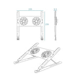 Supporto di raffreddamento per supporto portatile regolabile BONERUY P11F con doppie ventole