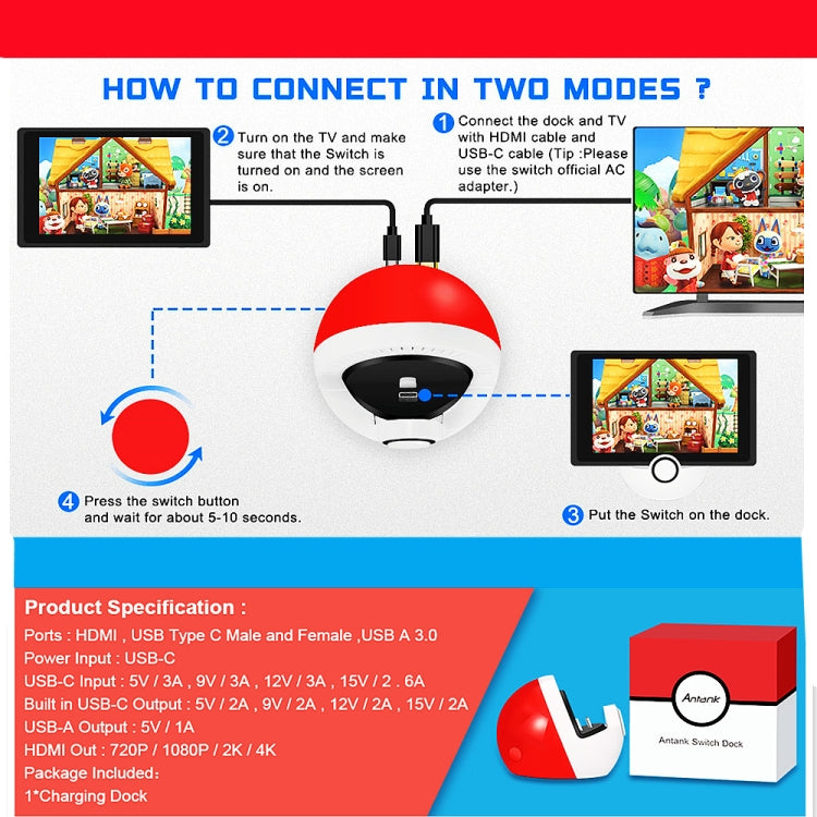 Base di ricarica HDMI per Nintendo Switch