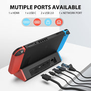 Adattatore HDMI 4K con porta LAN da 1000 Mbs per Nintendo Switch/Switch OLED (modello LAN), LAN Model