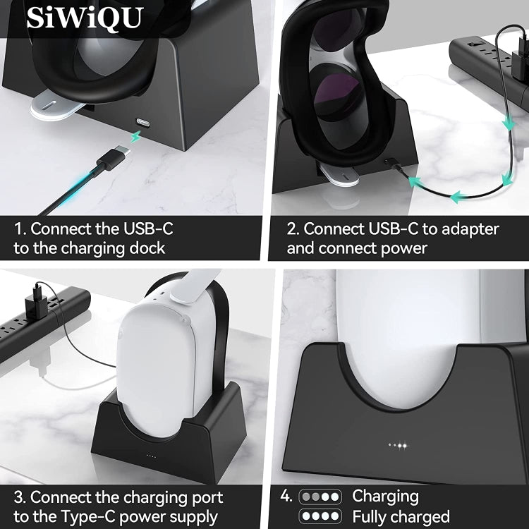 Per Oculus Quest 2 Supporto di ricarica VR Accessori VR Supporto di ricarica per staffa di archiviazione host, VR Charging Stand