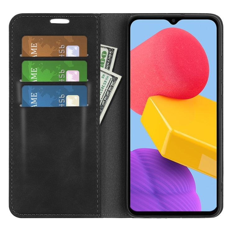 Per Samsung Galaxy M13 4G Custodia in pelle con ventosa magnetica retro-pelle, For Samsung Galaxy M13 4G