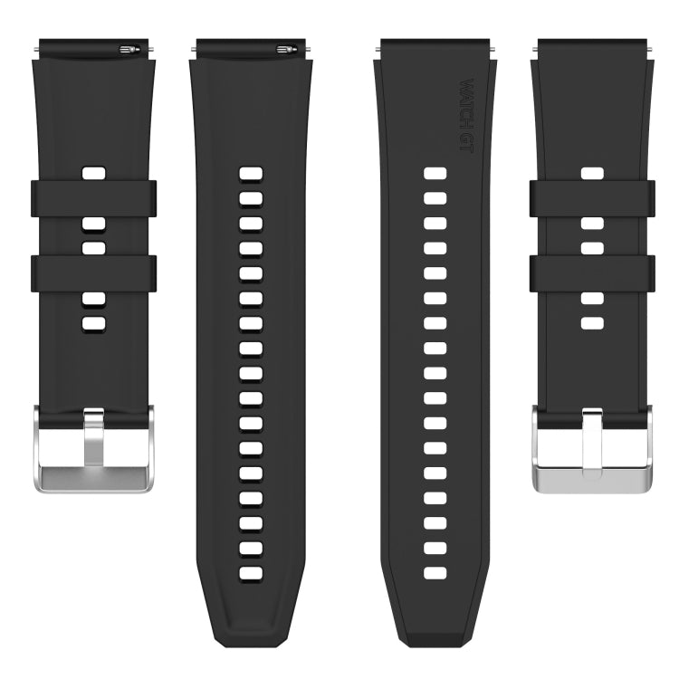 Cinturino in silicone a testa sporgente con fibbia argentata, For Samsung Galaxy Watch Heart-L 20mm, For Samsung Galaxy Watch4 40mm/44mm 20mm