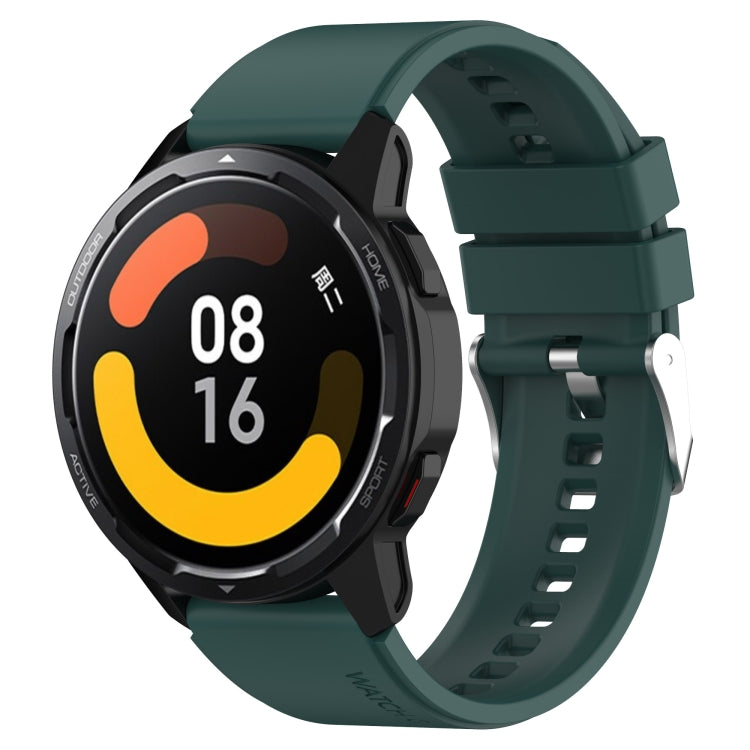 Cinturino in silicone a testa sporgente con fibbia argentata, For Samsung Galaxy Watch Active2 40mm/44mm 20mm, For Samsung Galaxy Watch Active 40mm 20mm