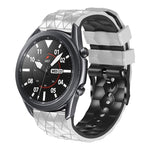 Cinturino in silicone bicolore modello calcio da 22 mm, For Ticwatch Pro 2021