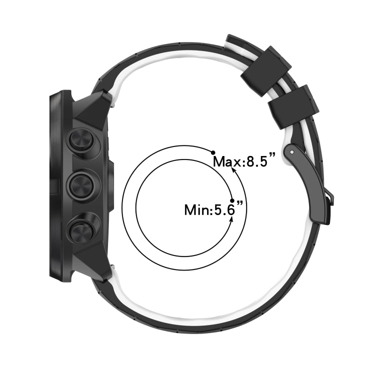 Cinturino in silicone bicolore modello calcio da 22 mm, For Ticwatch Pro 2021