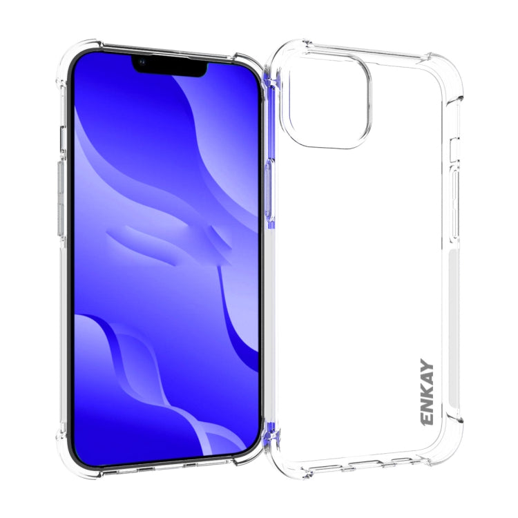 ENKAY Custodia per telefono antiurto in TPU trasparente, For iPhone 14, For iPhone 14 Plus, For iPhone 14 Pro, For iPhone 14 Pro Max