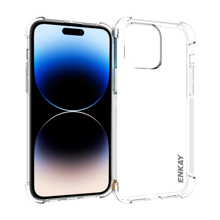 ENKAY Custodia per telefono antiurto in TPU trasparente, For iPhone 14, For iPhone 14 Plus, For iPhone 14 Pro, For iPhone 14 Pro Max