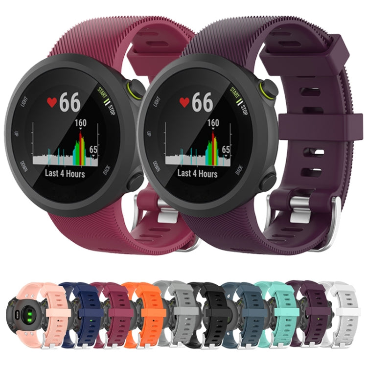 Per Garmin Forerunner 45 / Forerunner 45 S cinturino universale in silicone tinta unita twill, White, Orange, Black, Teal, Pink, Grey, Claret, Blue, Purple