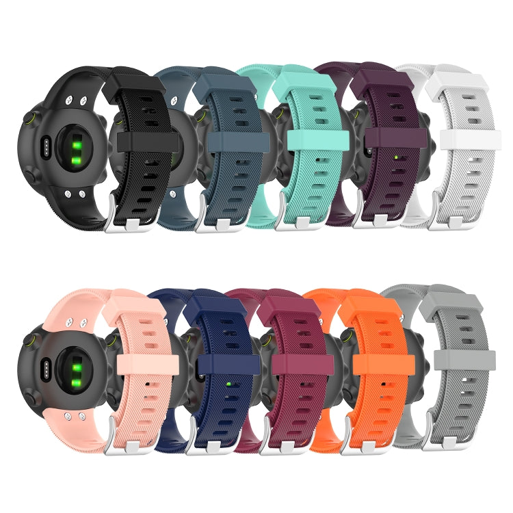Per Garmin Forerunner 45 / Forerunner 45 S cinturino universale in silicone tinta unita twill, White, Orange, Black, Teal, Pink, Grey, Claret, Blue, Purple