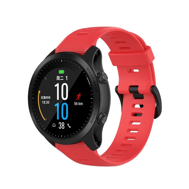 Per cinturino in silicone monocromatico Garmin Forerunner945 / fenix5 Plus / Approach S60, Black, White, Orange, Pink, Red, Lake Blue, Grey, Blue, Lime, Purple, midnight blue