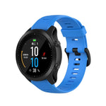 Per cinturino in silicone monocromatico Garmin Forerunner945 / fenix5 Plus / Approach S60, Black, White, Orange, Pink, Red, Lake Blue, Grey, Blue, Lime, Purple, midnight blue