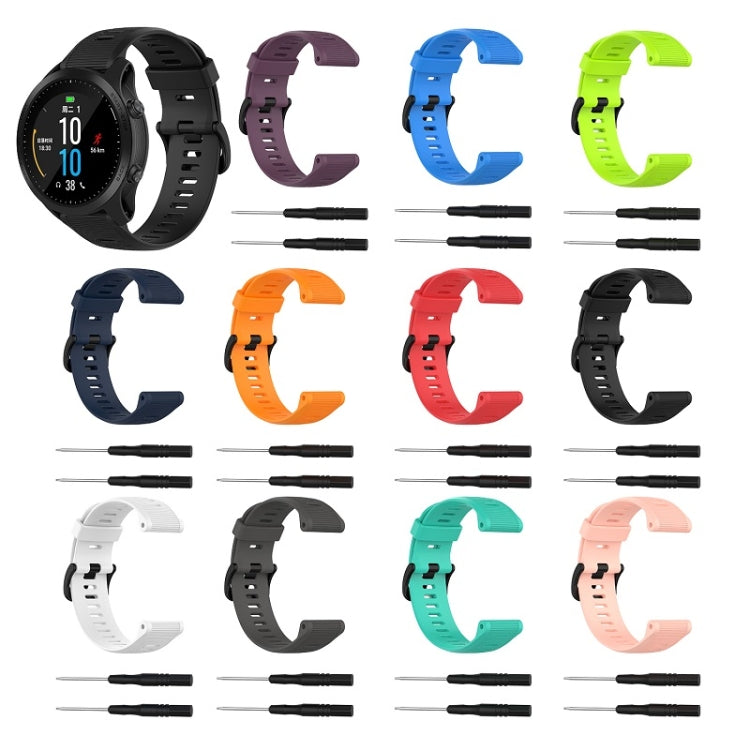 Per cinturino in silicone monocromatico Garmin Forerunner945 / fenix5 Plus / Approach S60, Black, White, Orange, Pink, Red, Lake Blue, Grey, Blue, Lime, Purple, midnight blue
