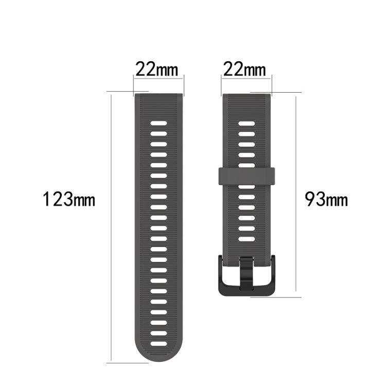 Per cinturino in silicone monocromatico Garmin Forerunner945 / fenix5 Plus / Approach S60, Black, White, Orange, Pink, Red, Lake Blue, Grey, Blue, Lime, Purple, midnight blue